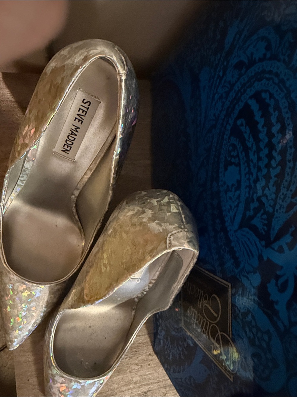 Steve Madden Iridescent Champagne Pointed-Toe Flats